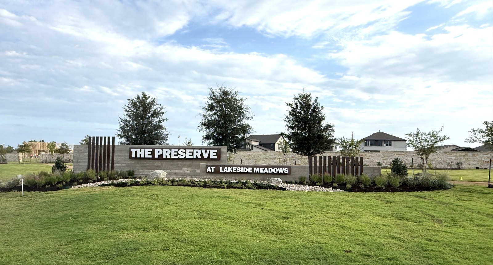 The Preserve entry sign with landscaping