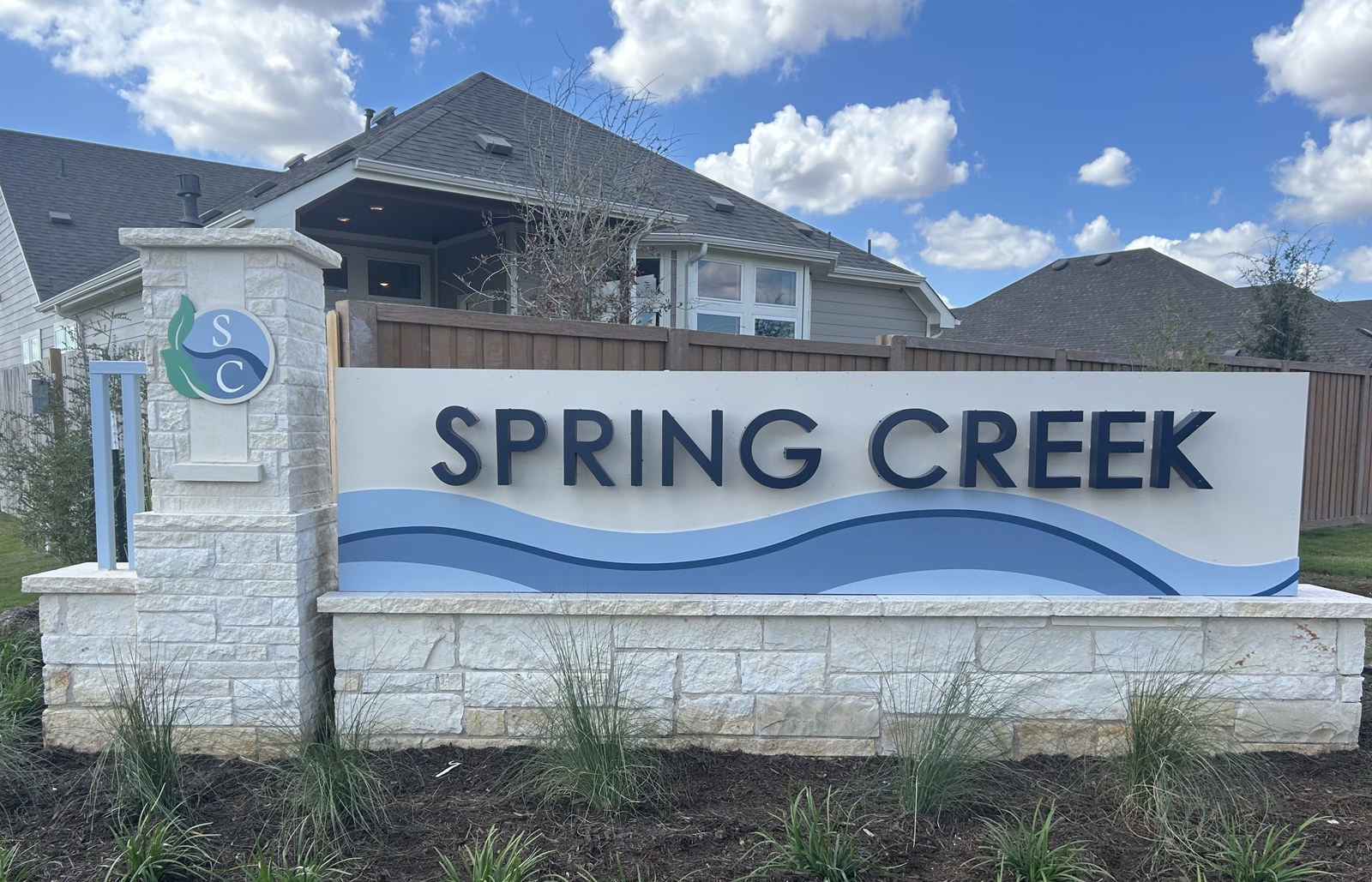 Spring Creek community entry sign