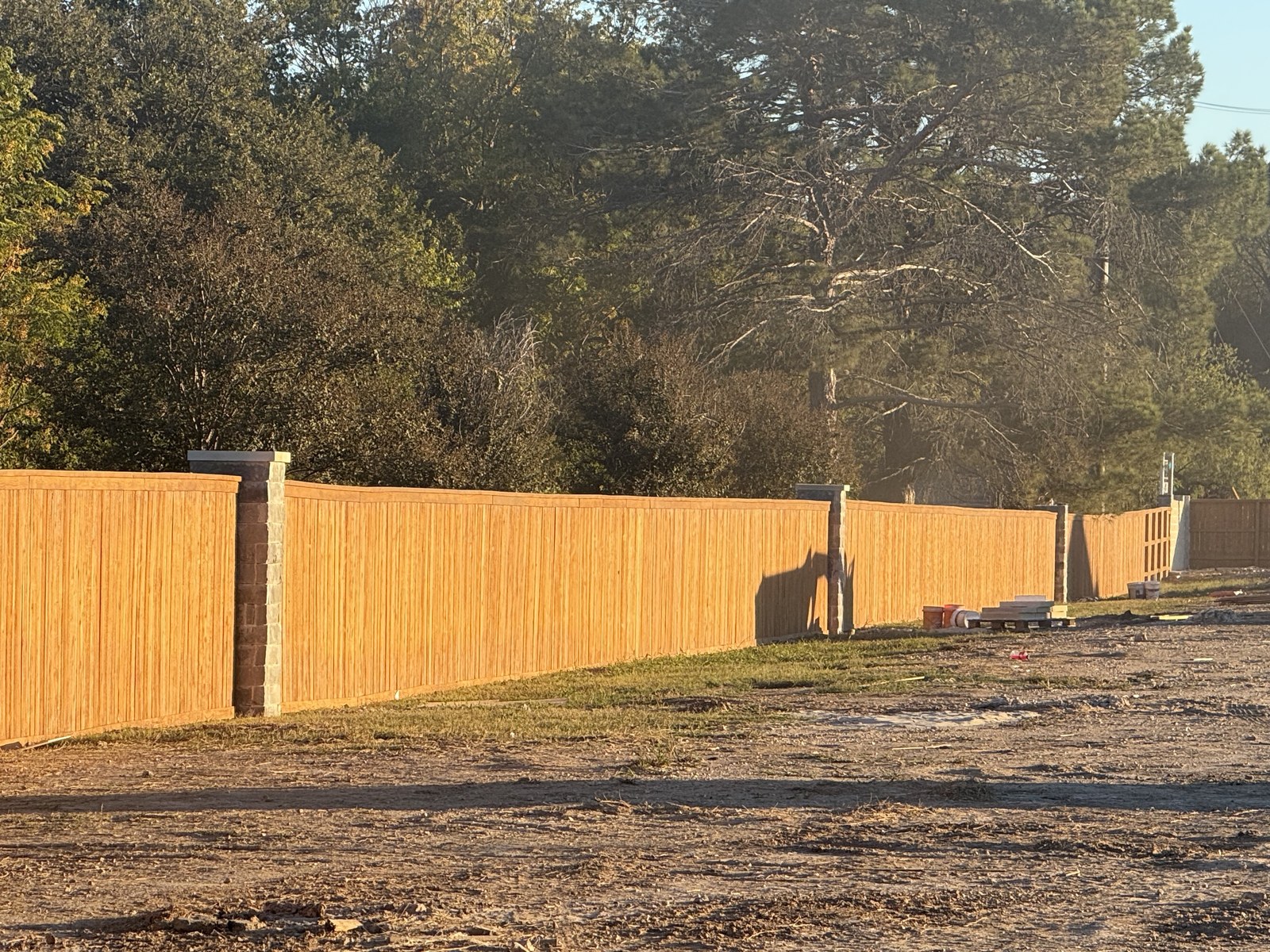 Stucco screen wall under construction