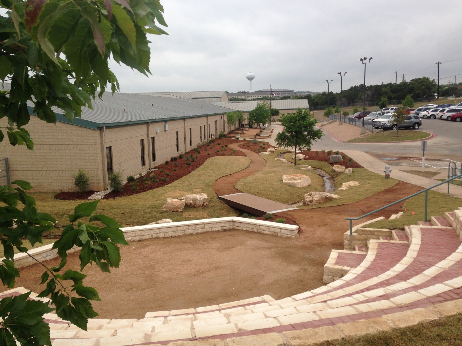 Amphitheater seating with landscaping