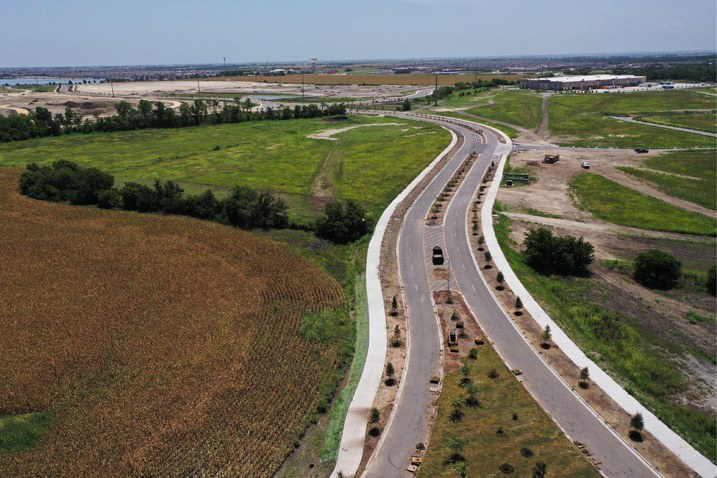 Highway median and roadside landscape
